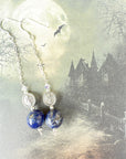 lapis lazuli earrings sterling silver 925 Drop Earrings Silver Gothic Earrings