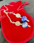 lapis lazuli earrings sterling silver 925 Drop Earrings Silver Gothic Earrings
