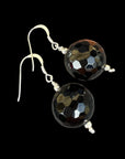 Gothic Jewellery Sterling Silver Earrings Vintage Glass Black Earrings Large 925
