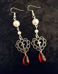 Crimson Prayer Gothic Earrings