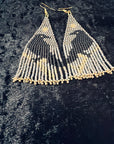 Night Raven Beaded Fringe Earrings