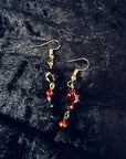 Crimson Bellflower Drop Earrings