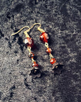 Crimson Bellflower Drop Earrings