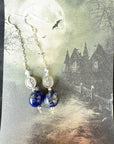 lapis lazuli earrings sterling silver 925 Drop Earrings Silver Gothic Earrings