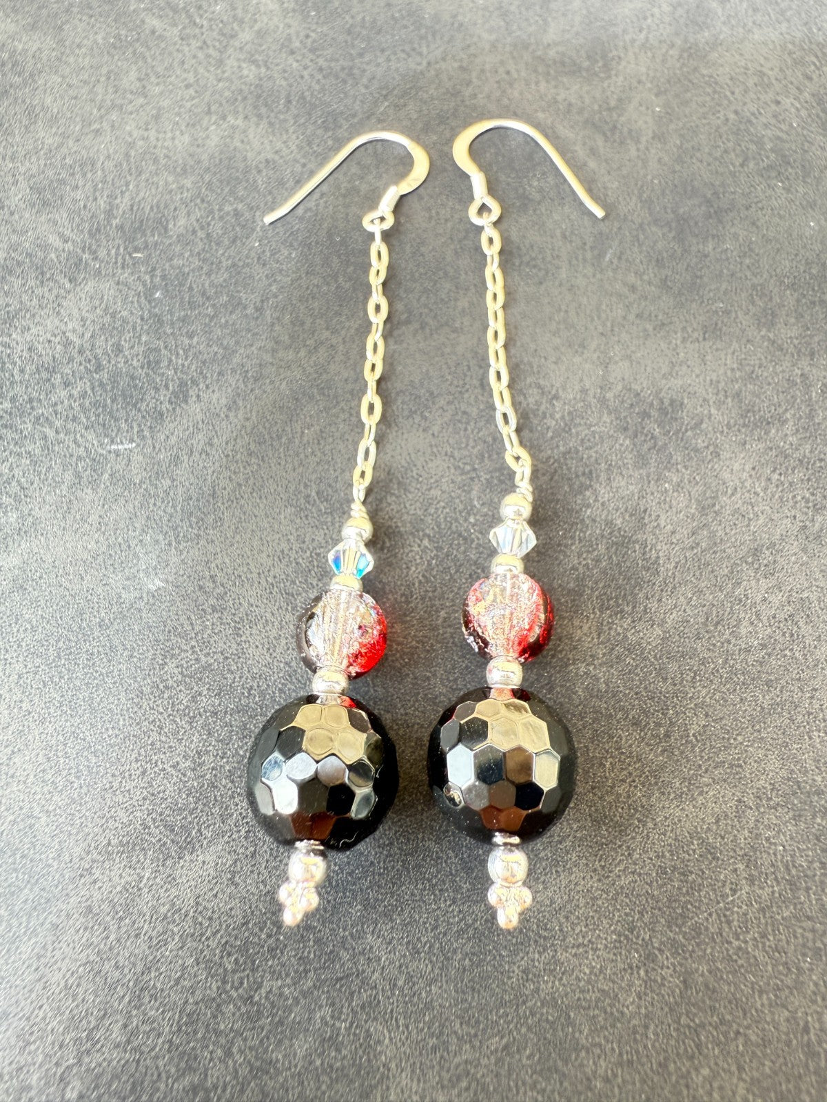 925 Silver Earrings Black Earrings Gothic Earrings Spiritual Gifts Long Earrings