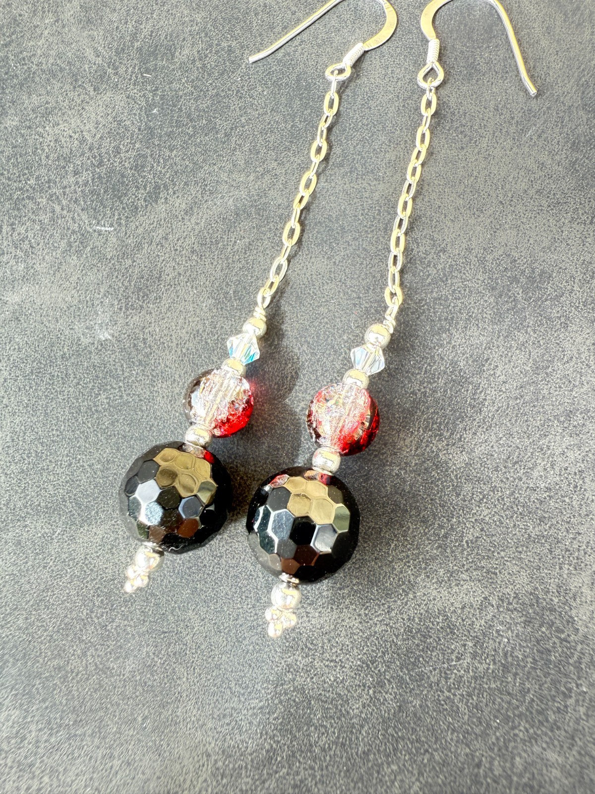 925 Silver Earrings Black Earrings Gothic Earrings Spiritual Gifts Long Earrings