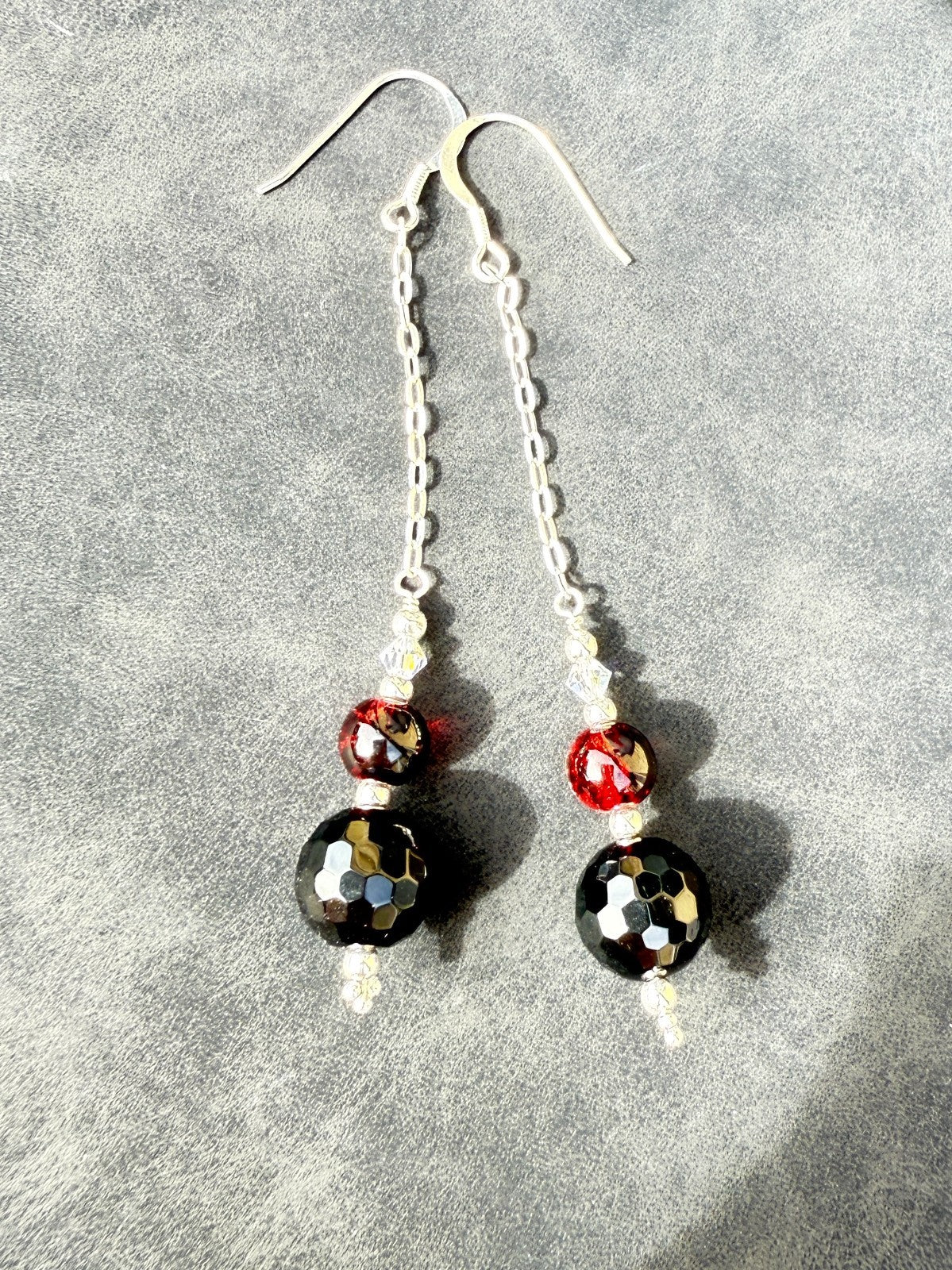 925 Silver Earrings Black Earrings Gothic Earrings Spiritual Gifts Long Earrings