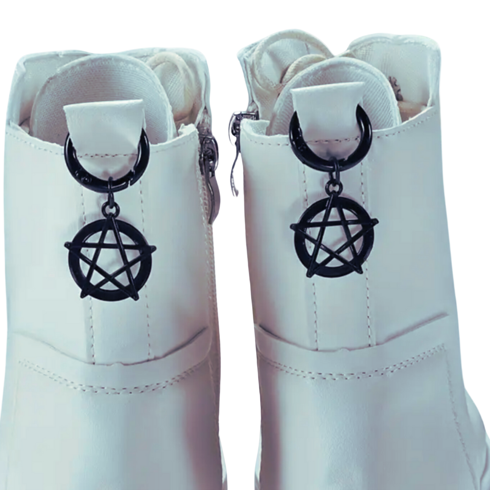 Shadow Pentagram Boot Charms | Black Boot Jewellery with Pentagram & Moon
