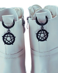 Shadow Pentagram Boot Charms | Black Boot Jewellery with Pentagram & Moon