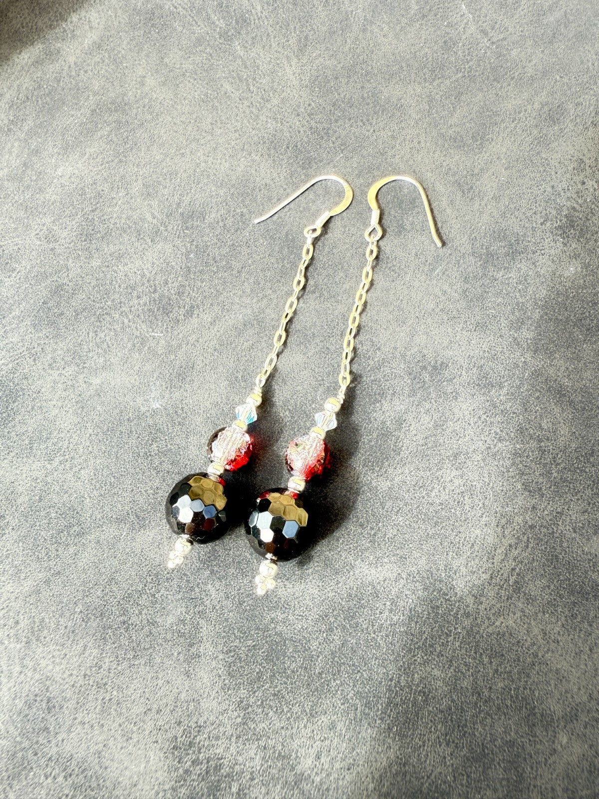 925 Silver Earrings Black Earrings Gothic Earrings Spiritual Gifts Long Earrings