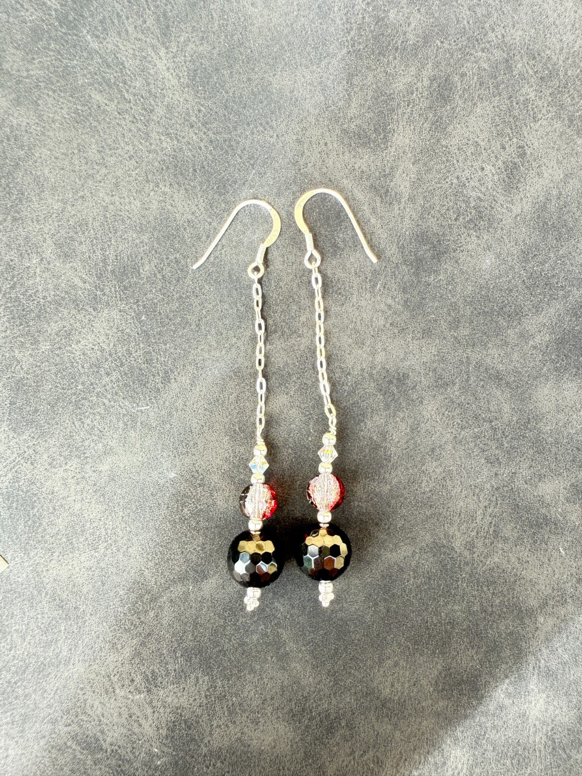 925 Silver Earrings Black Earrings Gothic Earrings Spiritual Gifts Long Earrings