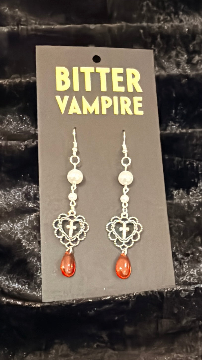 Crimson Prayer Gothic Earrings