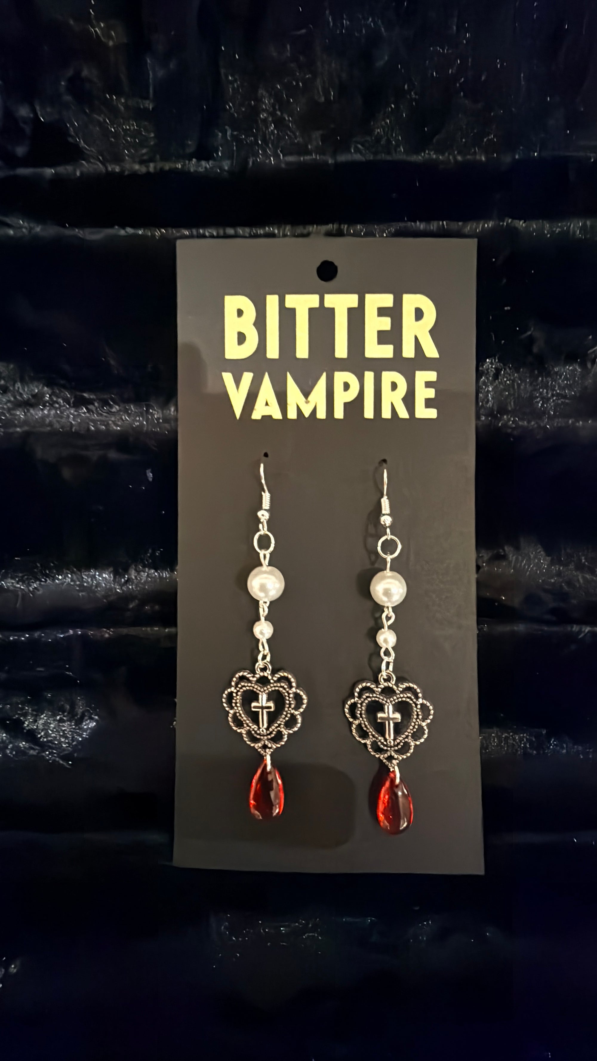 Crimson Prayer Gothic Earrings