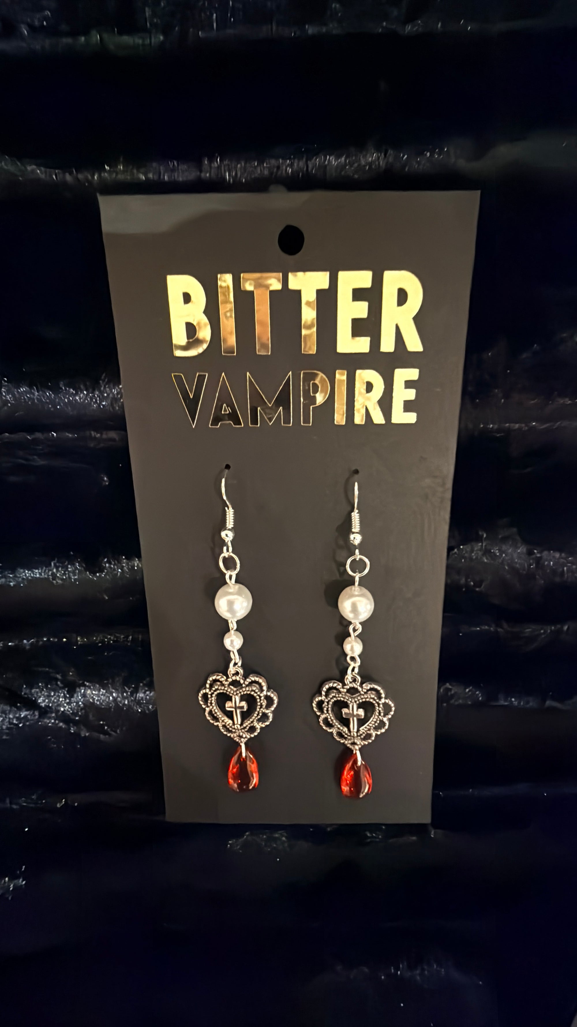 Crimson Prayer Gothic Earrings