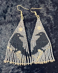 Night Raven Beaded Fringe Earrings