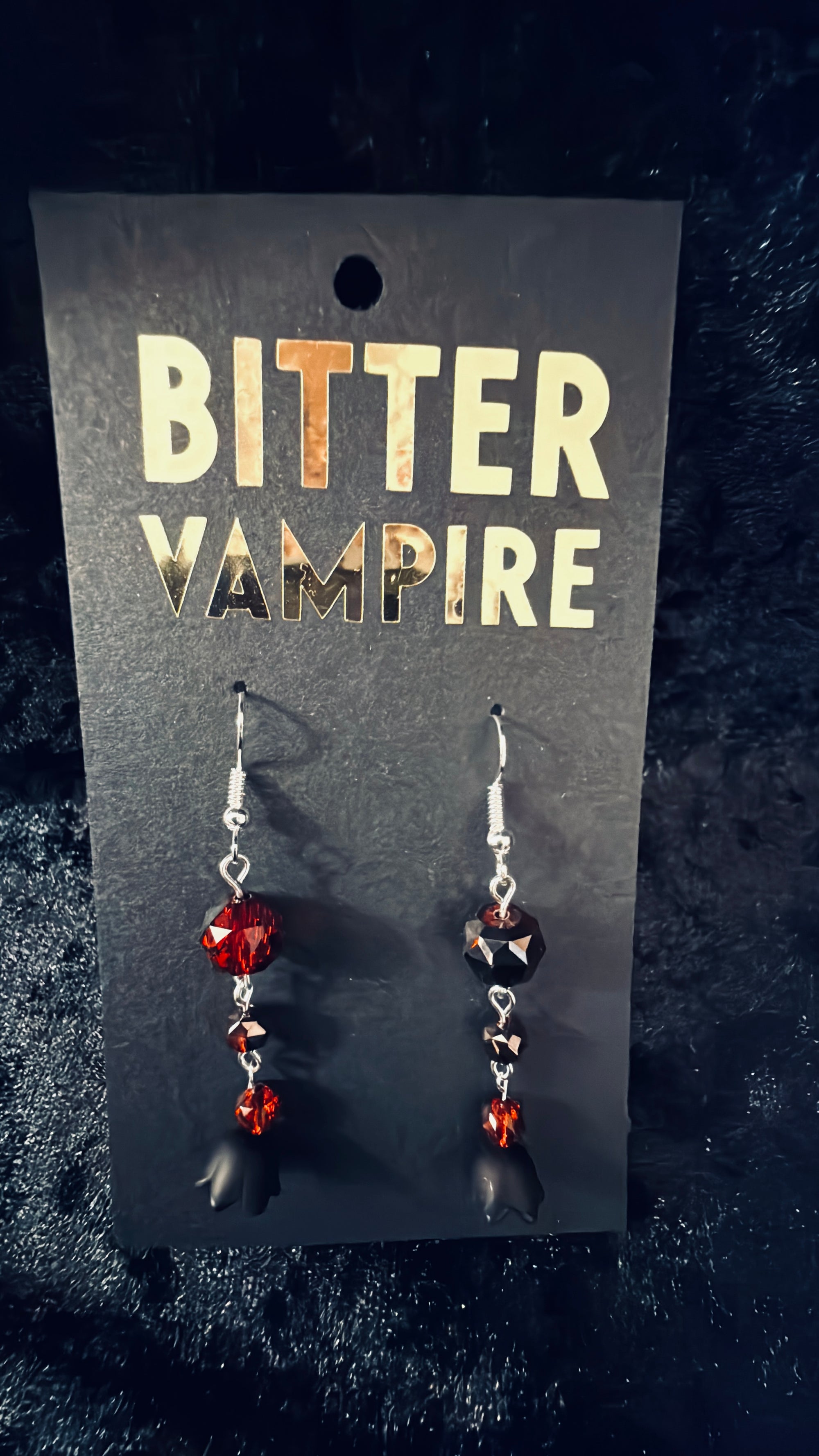 Crimson Bellflower Drop Earrings