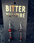Crimson Bellflower Drop Earrings