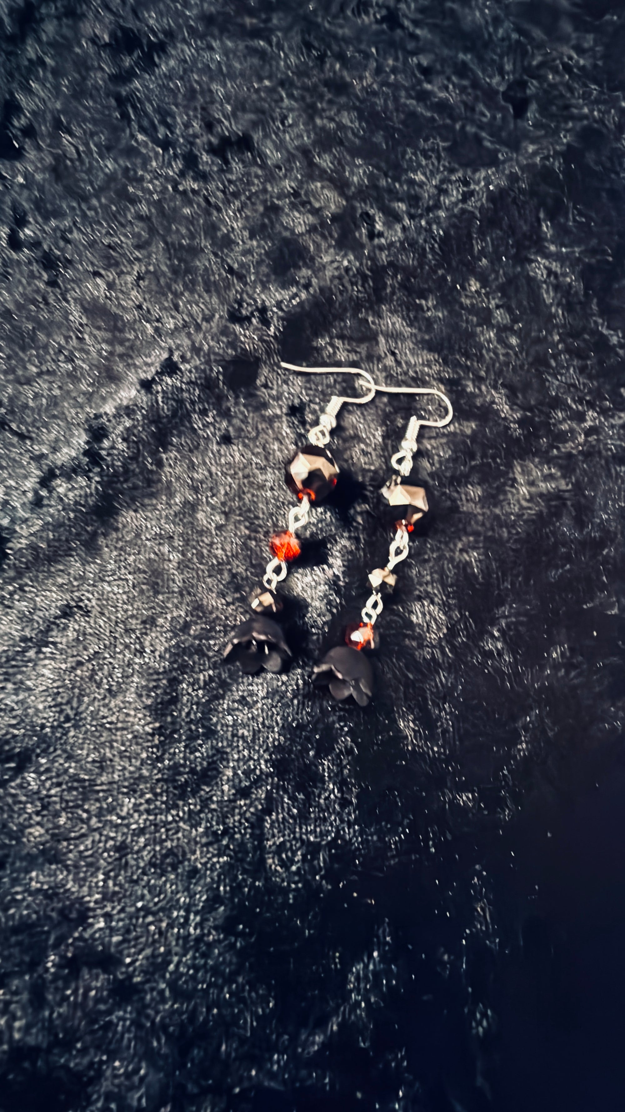 Crimson Bellflower Drop Earrings