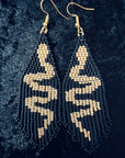 Serpent’s Kiss Beaded Fringe Earrings