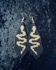 Serpent’s Kiss Beaded Fringe Earrings